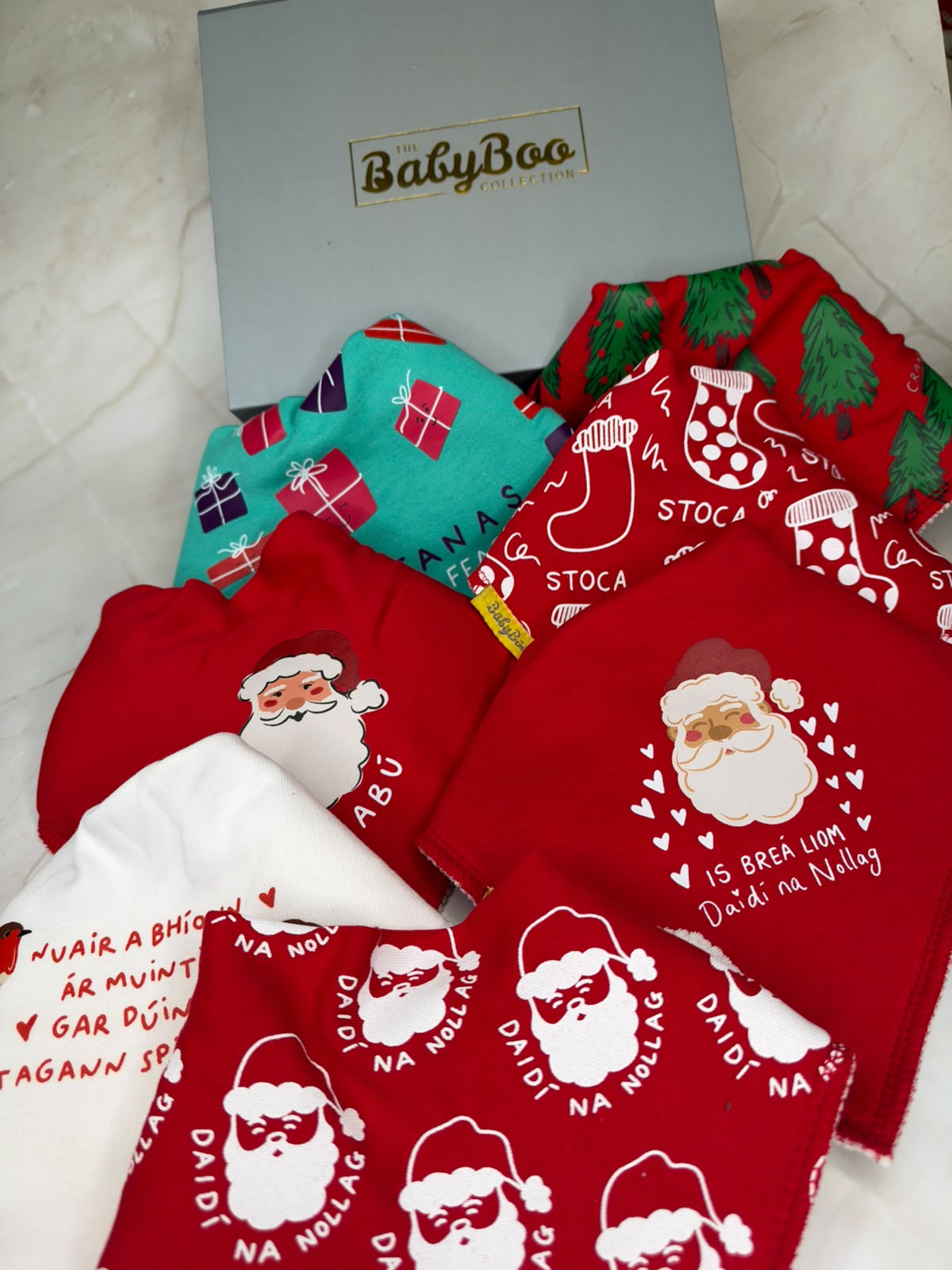 A week of Irish Christmas bibs gift box