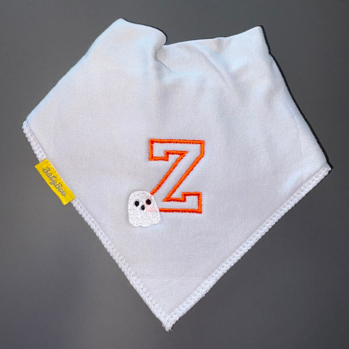 Letterman with Ghost Organic Cotton DribbleBoo Bib