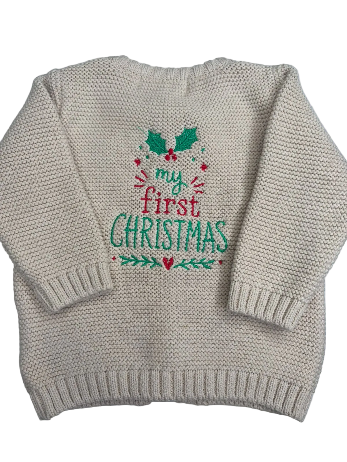 Little Holly Christmas Organic Cotton Zipped Cardigan