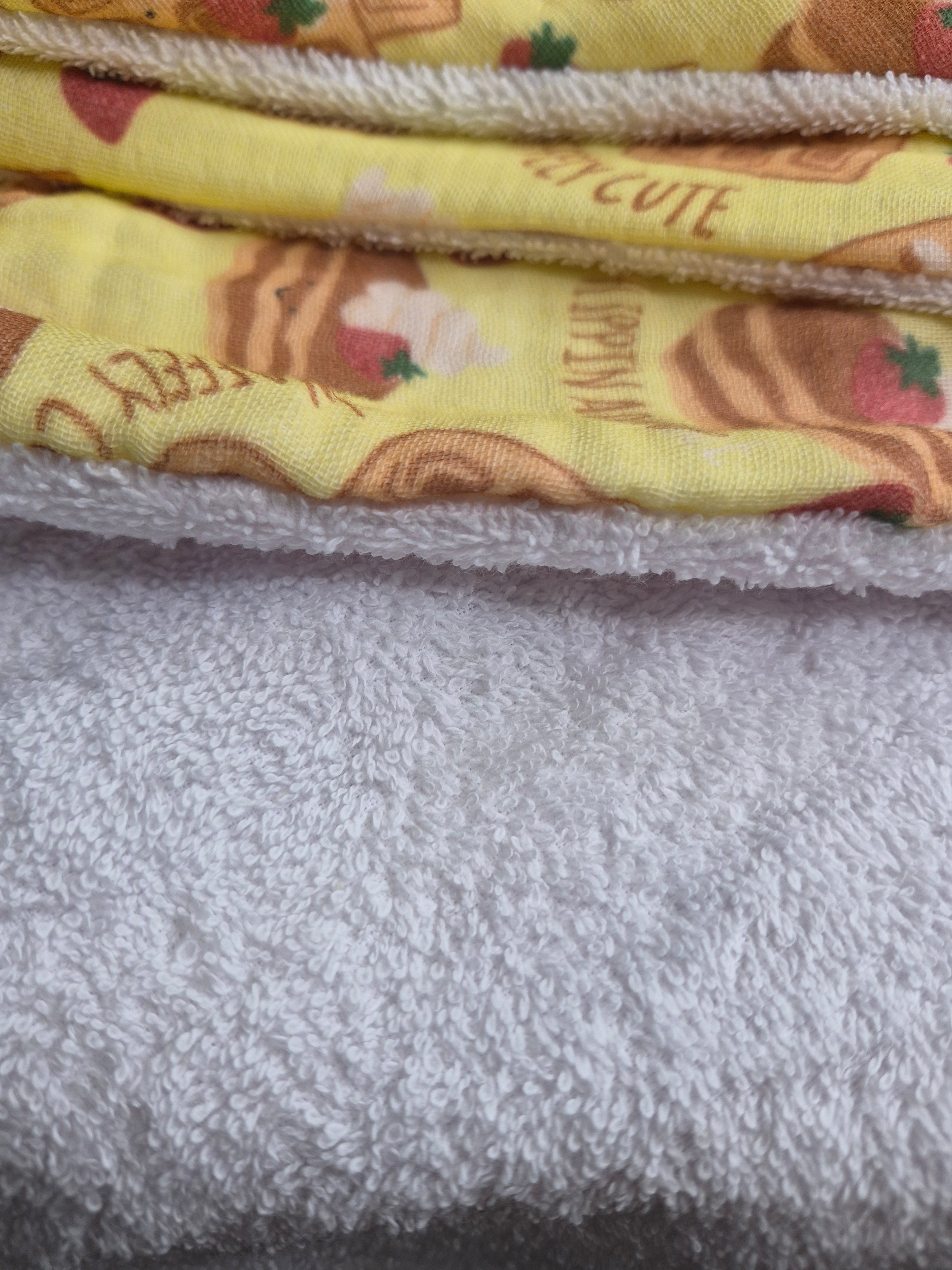 Lemon Waffle Club organic cotton hooded towel