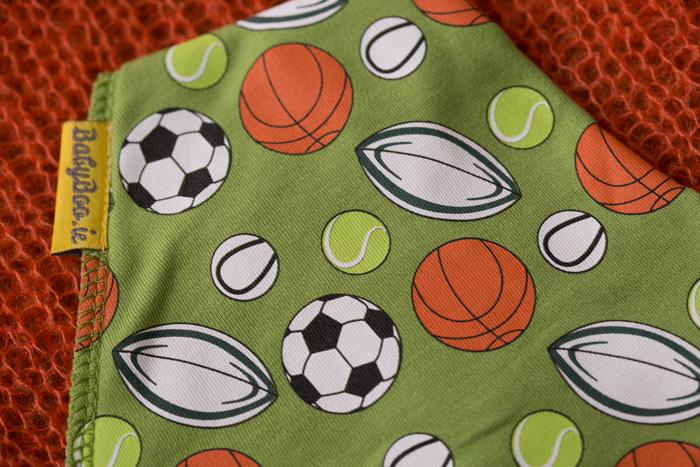 Super sports fan organic cotton DribbleBoo bandana bib