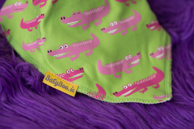 pink alligator bandana bib