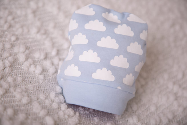 blue clouds baby hat