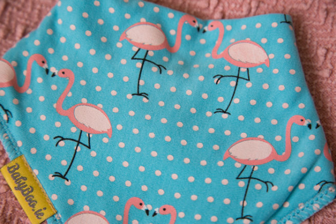 turquoise flamingo bandana bib