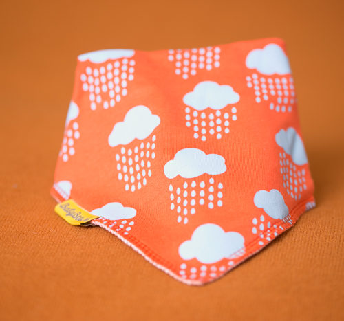 orange rain clouds bandana bib