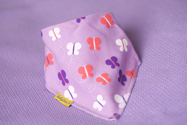 lilac butterfly bandana bib