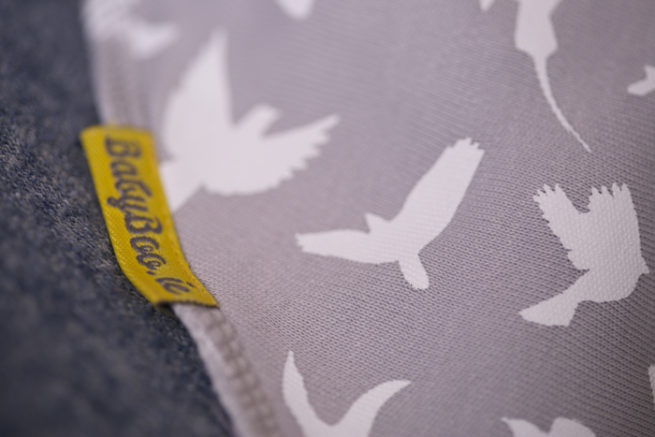 Grey birds bandana bib