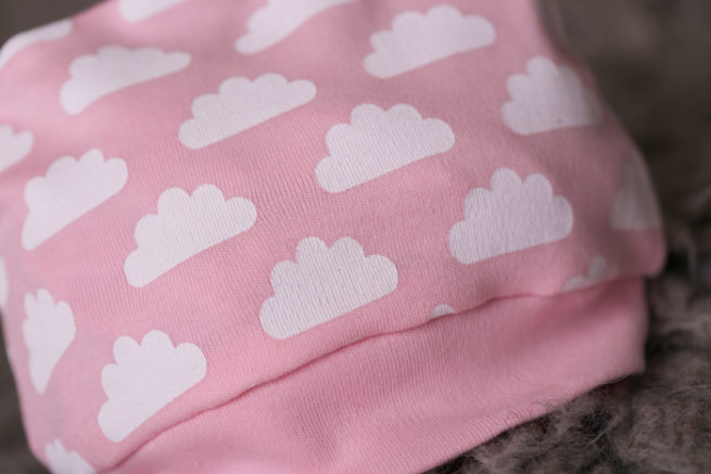 pink clouds beanie hat