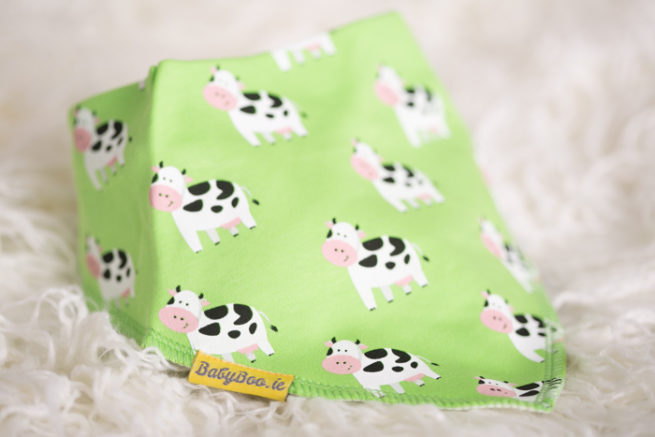 green cows bandana bib