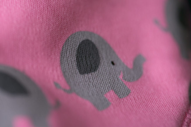 pink elephant bandana bib