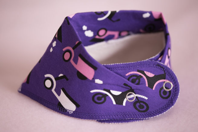 purple motorbikes bandana bib
