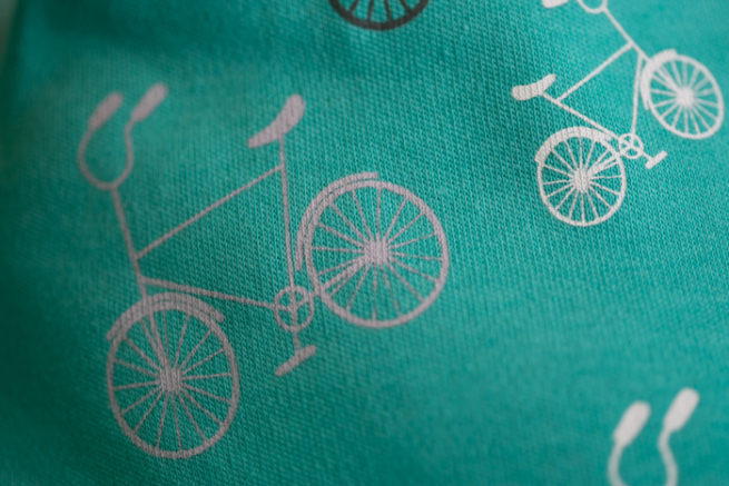 teal bicycles bandana bib