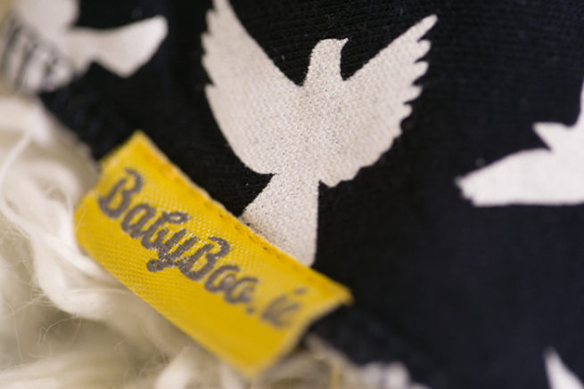 Navy birds bandana bib