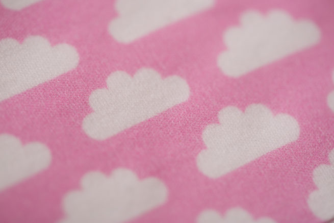 Pink clouds little boo newborn bib