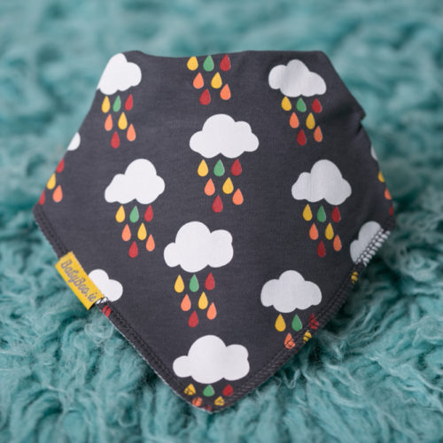 Grey Rainclouds bandana bib