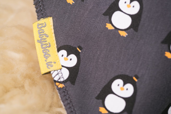 Grey penguins BabyBoo bandana bib