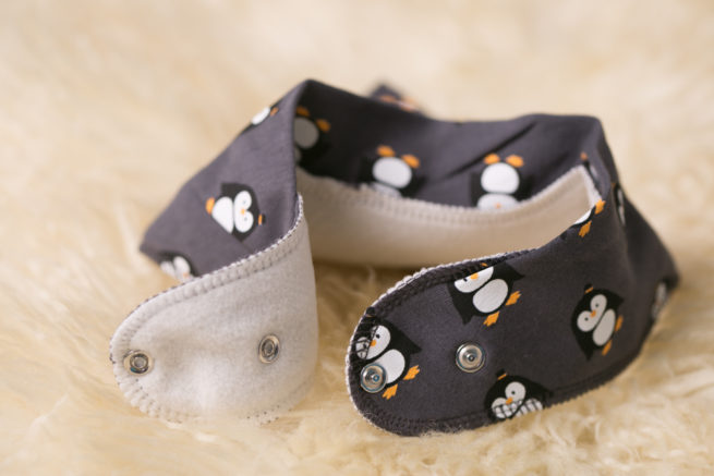 Grey penguins BabyBoo bandana bib
