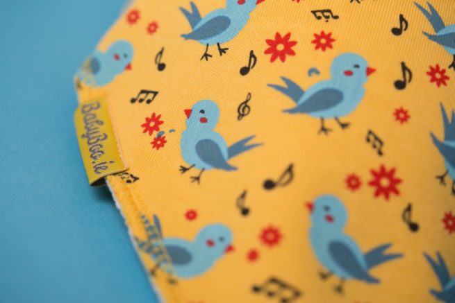 Yellow bluebirds bandana bib