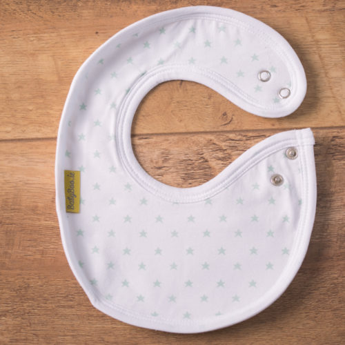 Sage green stars LittleBoo newborn bib