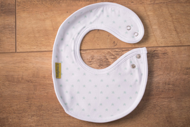 Sage green stars LittleBoo newborn bib