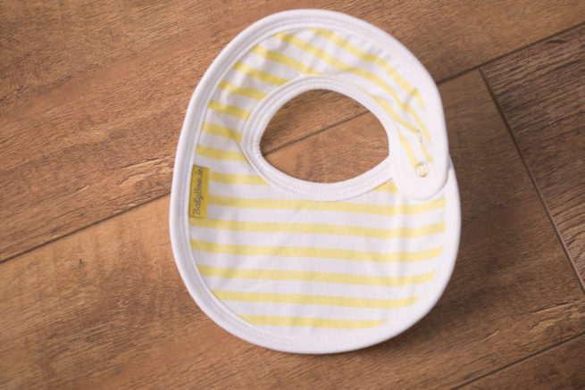 Yellow stripes LittleBoo newborn bib
