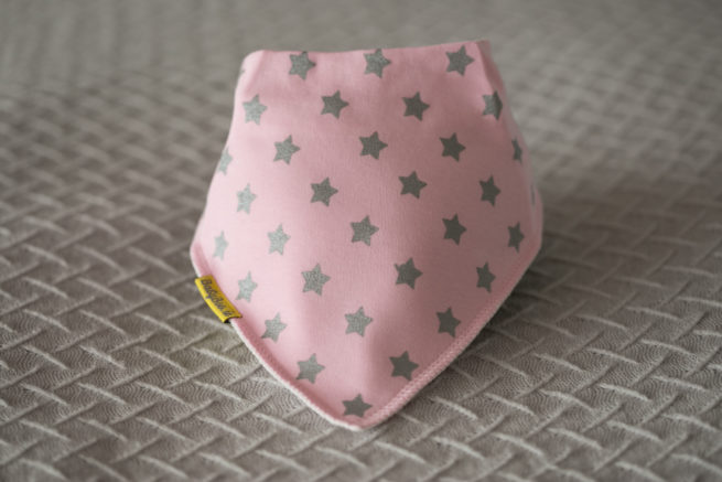 Pink with silver stars bandana bib