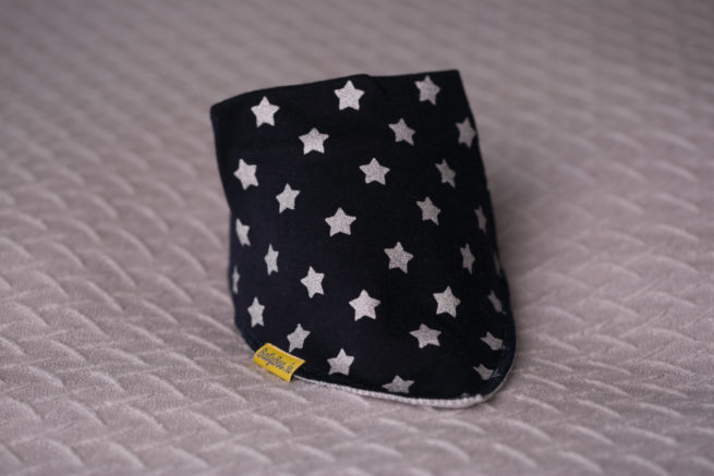 Navy with silver stars DribbleBoo bandana bib