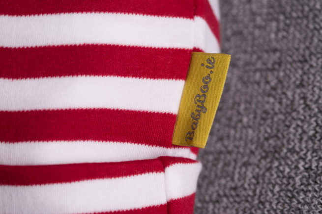 Red and white stripes beanie hat