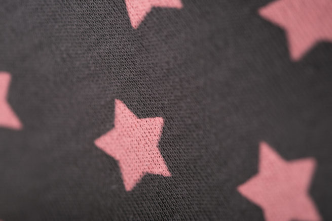 Grey with blush pink stars bandana bib