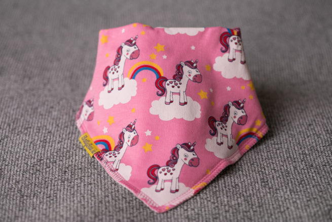 Pink unicorns bandana bib