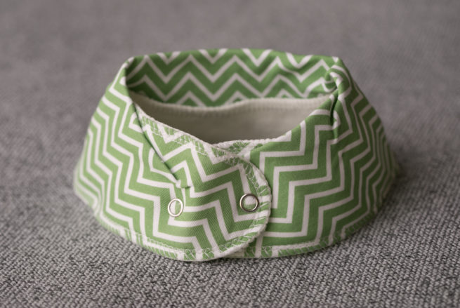 Sage green zigzag bandana bib