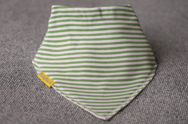 Sage green stripes bandana bib