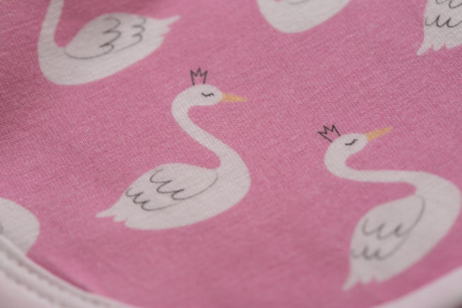 Pink swans littleboo newborn bib