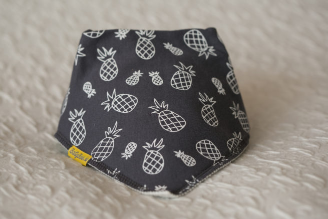 Grey pineapples dribbleboo bandana bib