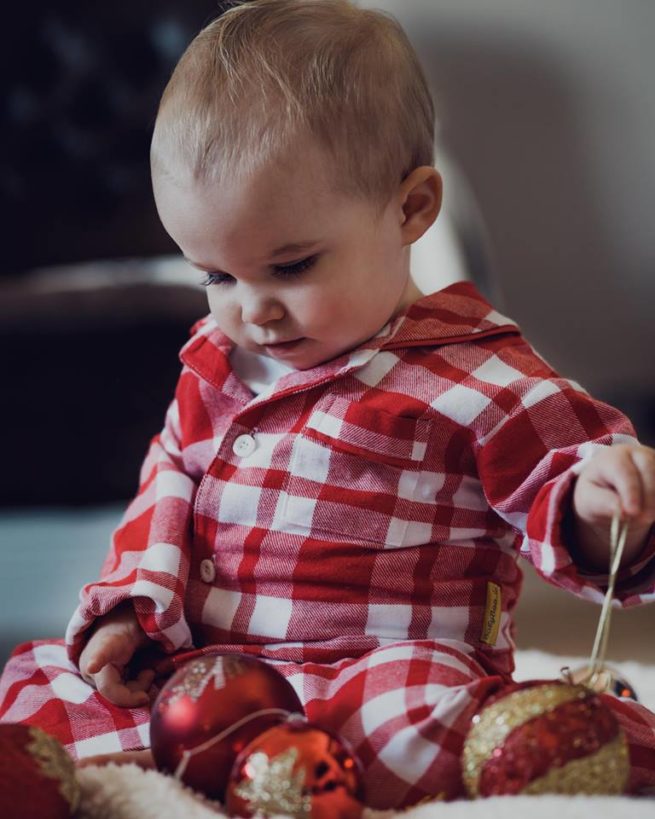 Traditional flannel red gingham pyjamas