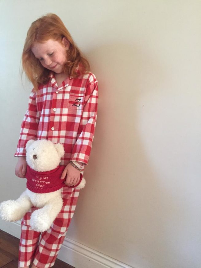 Traditional flannel red gingham pyjamas