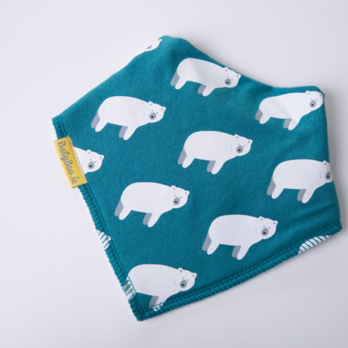 Teal Polar Bears bandana bib