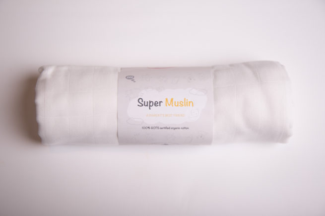 Just white super square organic cotton muslin