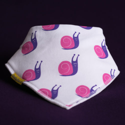 Snails organic cotton bandana bib