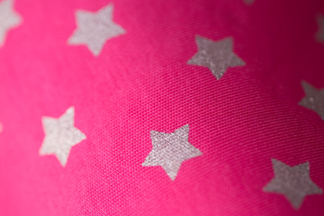 Pink with silver stars organic cotton bandana bib