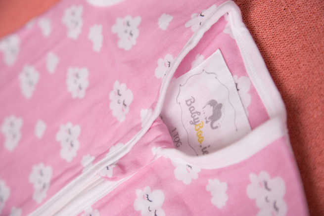 Pink clouds organic cotton snuggleboo sleepsuit