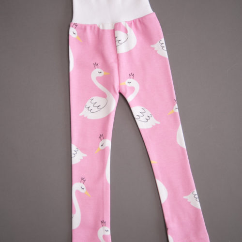 Pink Swans organic cotton leggings