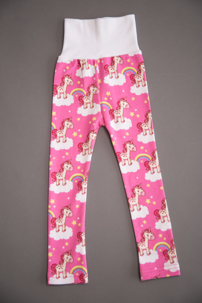 Pink Unicorns organic cotton leggings