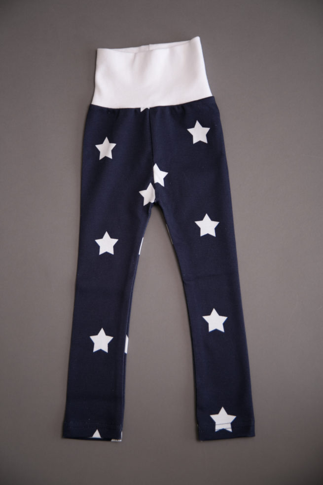 Navy stars organic cotton leggings