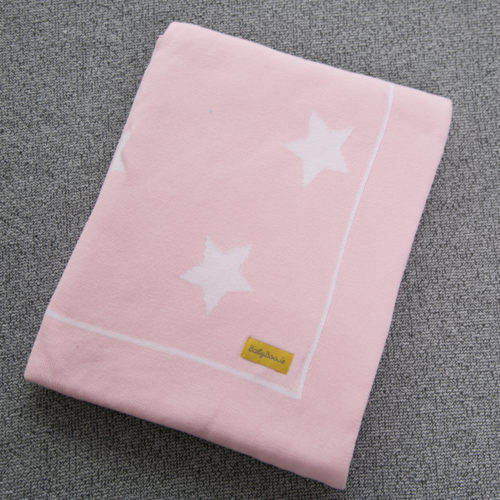 Pink stars organic cotton BlankieBoo blanket