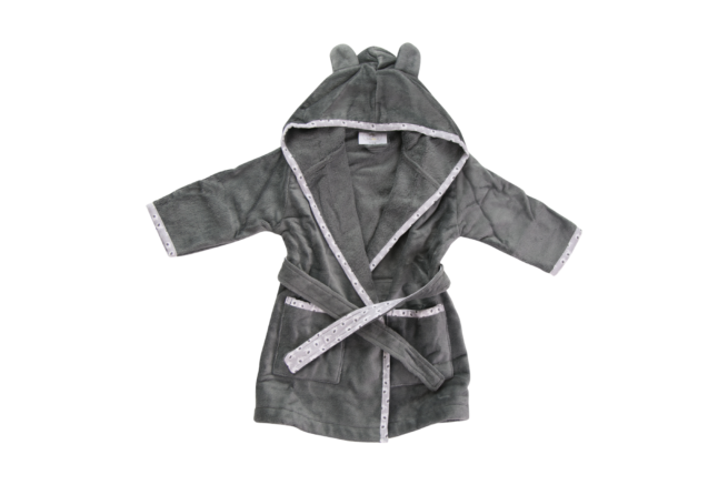 Grey ellie elephant organic cotton cozyboo robe