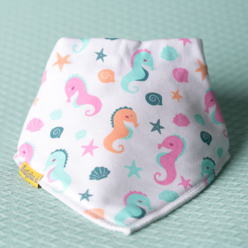 Seahorses organic cotton DribbleBoo bandana bib