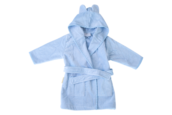 Baby blue with white stars organic cotton CozyBoo robe
