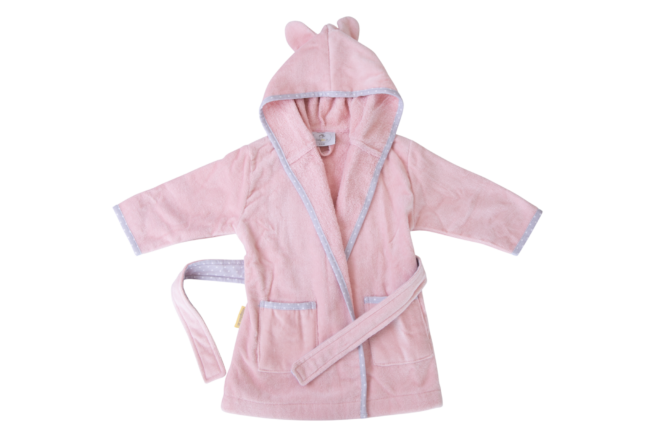 Blush pink with grey stars organic cotton CozyBoo robe