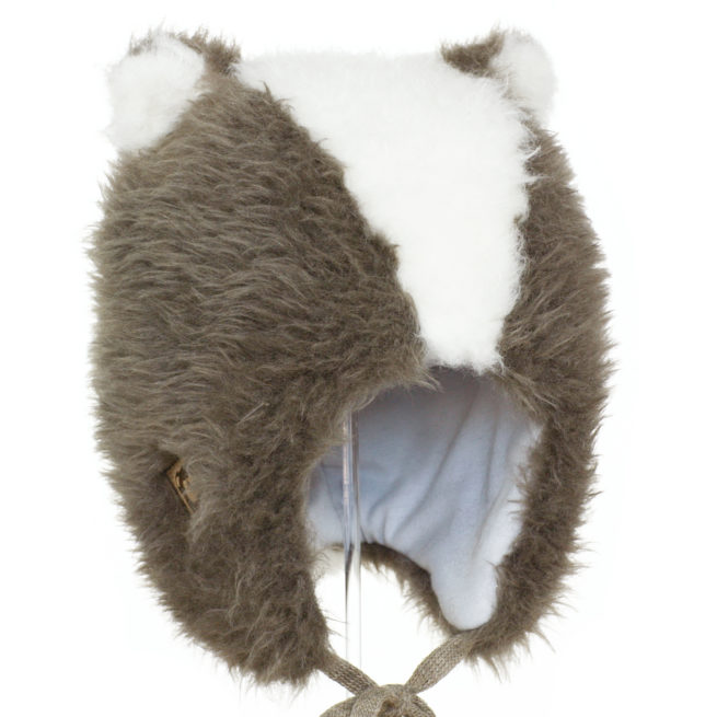 Grey badger wool hat